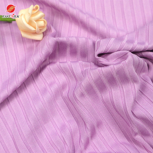 Chất Lượng Cao Tùy Chỉnh <span class=keywords><strong>Polyester</strong></span> Spandex 8*4 Sườn Đan Tái Chế Vải Bán Buôn Sọc Rộng Sườn Dệt Kim Jersey Vải Cho Dresses - Product Image 3