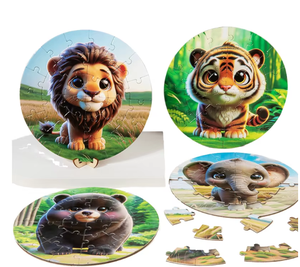 2024 nuevo producto Animal <span class=keywords><strong>de</strong></span> madera redondo colorido rompecabezas Montessori rompecabezas y juegos para niños pequeños niños y niñas CE - Product Image 2