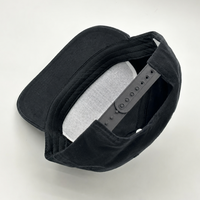 Casquette de baseball personnalisée à profil bas, visière courte, en coton noir, 5 panneaux, visière incurvée, broderie, réglable, non structurée, avec fermeture snapback