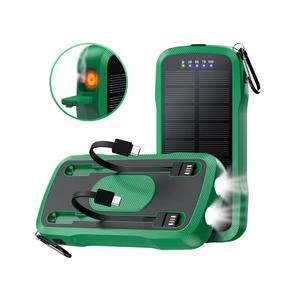 Banco de Energía Solar Inalámbrico con Cables, 10000mAh, Cargador Portátil para Móvil, Linterna LED para Teléfono Celular - Product Image 1