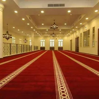 Tapis en nylon rouge à poils coupés de haute qualité de l'usine chinoise pour la mosquée de Dubaï tapis de prière de Turquie tapis de mosquée mur à mur
