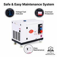 Générateur diesel portable silencieux 10000W, générateur à démarrage électrique 10KW, alimentation de secours pour la maison, la construction industrielle et les situations d'urgence