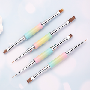 Stylo à double tête en métal pour nail art avec embouts ronds/plats/pointus pour la création de motifs <span class=keywords><strong>sur</strong></span> ongles en gel UV - Product Image 2