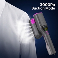 Vaporizador de Ropa Eléctrico Portátil de 1000W con Calentamiento en 30s, Plancha de Mano con Succión L006, Pantalla LCD, Eliminación Eficiente de Arrugas para Hotel