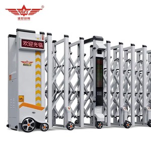 Puerta Telescópica Eléctrica Retráctil Moderna para Apartamento, Industria, Escuela, Patio, Hotel, Aleación de Aluminio, Acero Inoxidable - Product Image 1