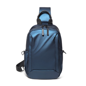 New Korean Style PU Leather Waterproof Chest <b>Bag</b> Men Crossbody Sling <b>Bag</b> Men Custom Crossbody Fanny Pack - Product Image 1