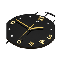 Jam Dinding Mewah Modern Hitam Emas Besar Kreatif dengan Pendulum Kuda untuk Dekorasi Ruang Tamu Kamar Tidur Rumah