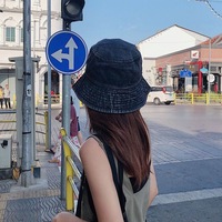 Chapeau de pêcheur en denim japonais, design fin, qui flattere le visage des petites filles, chapeau pare-soleil sans maquillage, chapeau polyvalent pour couple