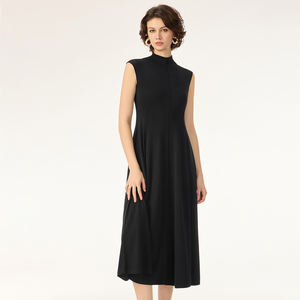 <span class=keywords><strong>Abito</strong></span> <span class=keywords><strong>in</strong></span> <span class=keywords><strong>Maglia</strong></span> di Cotone e Seta Senza Maniche Personalizzato con Collo Alto, Linee Pulite, Orlo <span class=keywords><strong>Svasato</strong></span>, Traspirante e Morbido - Product Image 2