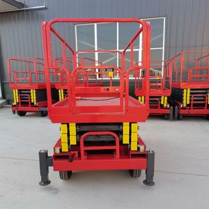 Pequeño elevador de tijera Beigong marca 3M 4m <span class=keywords><strong>5M</strong></span> Mini elevador de tijera 300kg plataforma de trabajo aéreo plataforma de tijera mesa elevadora portátil - Product Image 6