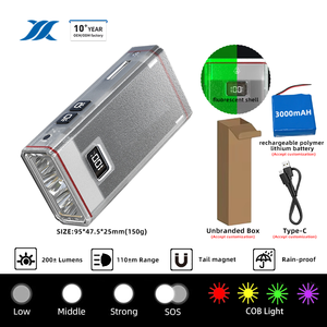 Mini lampe torche LED rechargeable USB étanche 2026 avec coque fluorescente et poche, lampe de poche EDC rechargeable - Product Image 2