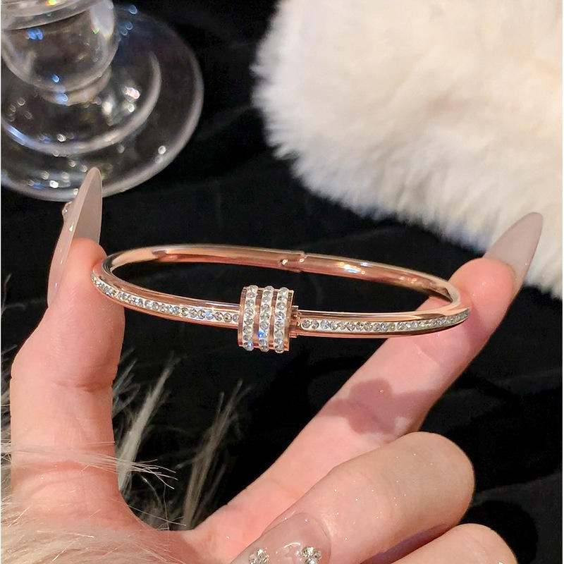 3 sz03-3 rose gold-small waist full of zirconium bracelet