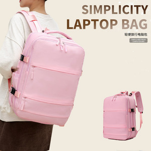 Laptop <b>Backpack</b> For Men 36-55L Multi Function <b>With</b> Laptop <b>Compartment</b> Everyday Use Solid Color Macaron Pink - Product Image 4