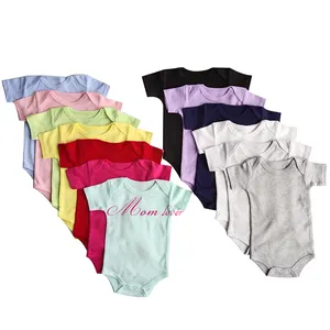 高品质100纯棉短袖三角婴儿连身衣接受定制婴儿连体。