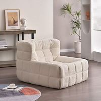 Nouveau Type Compression gaufre canapé chaise salon unique chaise de loisirs sectionnelle compressible velours côtelé tissu chaise longue