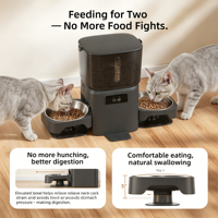 Caméra Intelligente Professionnelle HD Tuya avec Vision Nocturne et Commande Vocale, Distributeur de Nourriture Portable Écologique à Double Bol pour Animaux de Compagnie avec Contrôle Vidéo WiFi et Deux Micros Audio