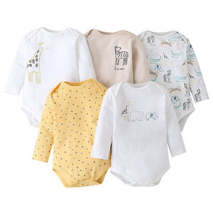 Combinaisons bébé en coton à manches longues 5 pièces 2021, combinaisons bébé 100% coton, vêtements bébé, combinaison bébé tricotée - Product Image 4