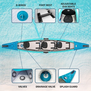 Canoë de pêche pliable de haute qualité en dropstitch pour eaux vives, kayak gonflable 3 places, 1. Kayak gonflable - Product Image 2