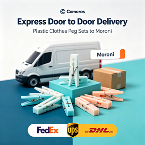 Comoras FedEx UPS DHL Express Entrega a Domicilio Juego de Pinzas para Ropa de Plástico Entrega Rápida <span class=keywords><strong>Moroni</strong></span> - Product Image 1