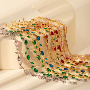 2026 Fabricante Europeo Americano, Joyería Unisex de Alta Calidad, Ajustable, de Latón con Incrustaciones de Circonia, Bañada en Oro, Resistente a la Decoloración - Product Image 3