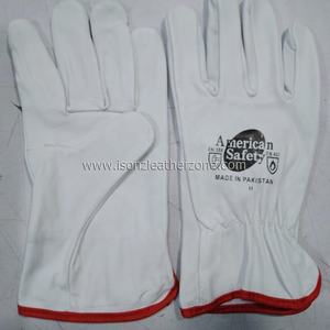 Isonz-Guantes de cuero de vaca para Conductor, protección de mano sin forro, protección de seguridad, durabilidad, anticorte - Product Image 1