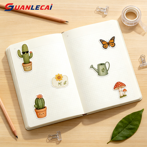 Custom Botanical Sticker Set Watercolor Wildflower <strong>Mushroom</strong> Cactus Plant Design Die Cut Art Stickers for Scrapbook Laptop Gift - Product Image 5