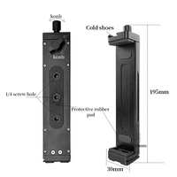 Adaptateur de montage universel pour tablette en alliage d'aluminium robuste usiné CNC - Clip compatible universel avec griffe porte-accessoire et vis 1/4 pouce pour trépied
