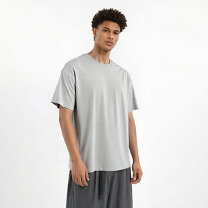 <span class=keywords><strong>Camiseta</strong></span> de Hombre de Algodón con Sensación de Lino, Transpirable, Corte Holgado, Cuello Redondo, Estilo Vintage, Manga Corta, 160G, Nueva Colección Primavera/Verano 2026 - Product Image 3