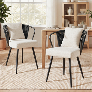 Chaise de salle à manger moderne avec coussin en polaire Teddy, fauteuil ergonomique pour la maison, le bureau et l'appartement - Product Image 1