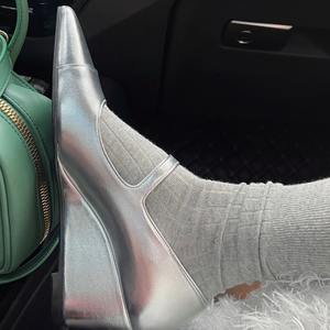 Elegante Design nero a punta a zeppa scarpe da <span class=keywords><strong>donna</strong></span> con fibbia - Product Image 4