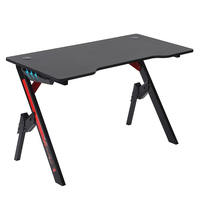 Vente en gros d'usine de bureau d'ordinateur de salle de jeu noir pour pc de jeu table de jeu personnalisée pas cher grand rvb silla gamer en forme de R
