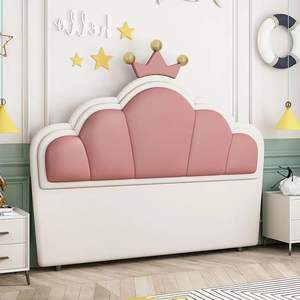 Popolare dolce disegno Hart testa del letto per le ragazze tessuto di velluto a forma di corona dura testiera per il letto dei bambini - Product Image 3