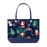 Sac de plage en EVA personnalisé avec logo imprimé, Noël, Halloween, imperméable, grande capacité, sac de plage en EVA