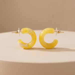 Pendientes de Aro Pequeños y Modernos de Resina con Efecto Mármol de Colores Shan India, Ligeros, con Diseño Circular, para Uso Diario/Fiestas, Unisex - Product Image 1