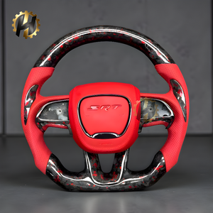 Volante Deportivo Personalizado HZ de Fibra de Carbono para <span class=keywords><strong>Dodge</strong></span> Charger <span class=keywords><strong>Challenger</strong></span> Hellcat SRT RT, Cuero de Gamuza, 4 Radios, 50 mm - Product Image 2