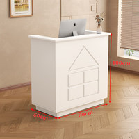 Bureau de réception commercial rectangulaire en bois, style crème, petit et simple, personnalisé, marque GUANKAI, pour magasin de vêtements, supermarché