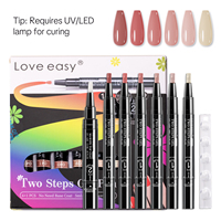 Stylo Gel Liquide UV/LED Personnalisable OEM/ODM Nude Neutre Deux Étapes Base & Top Coat Non Toxique Végétalien Portable pour Ongles