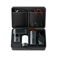 Kit de démarrage de voiture avec souffleur, aspirateur, pompe à pneus, lumière LED, charge rapide USB, port DC, logo OEM, multifonction, cadeau d'urgence