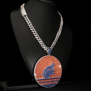 Moderna Cadena con Colgante de Plata 925 y Moissanita, Estilo Hip Hop Iced Out, Joyería para Fiesta, Venta al por Mayor Directa de Fábrica, Estilo Urbano - Product Image 3