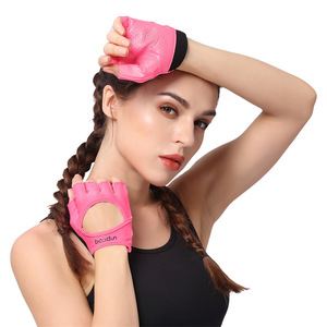 Guantes de Fitness de Medio Dedo Antideslizantes para Mujer, Transpirables, de Spandex, Color Rosa y Negro, para Gimnasio y Entrenamiento - Product Image 1