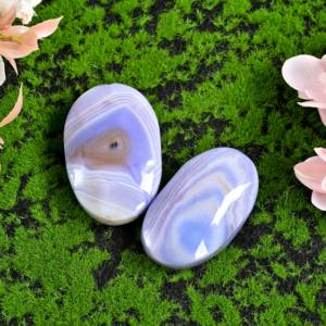 Pierre de palmier sculptée en agate bleue rayée de haute qualité, impression numérique, tendance mode, décoration intérieure, cadeaux de fêtes, vente en gros - Product Image 6