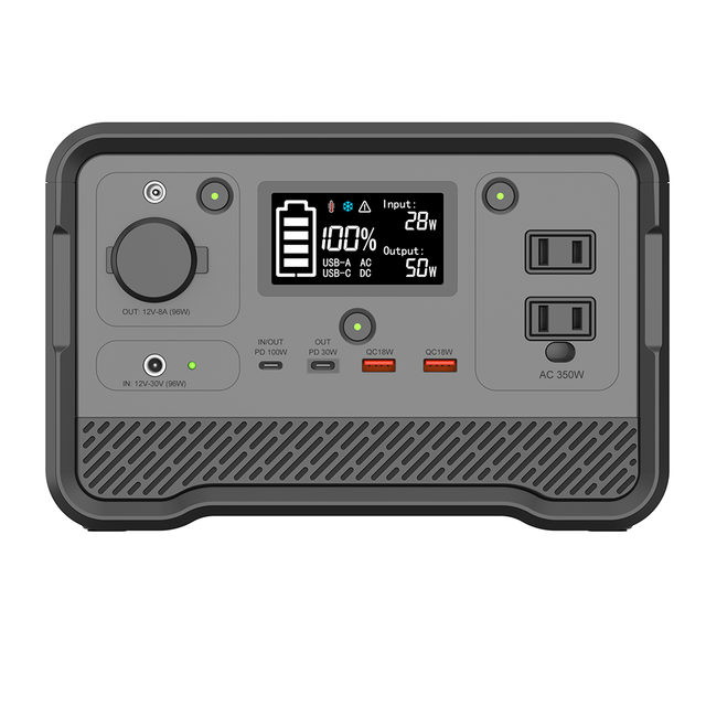 Solar Panel Charging USB Type C Output LCD Display LED Light Rechargeable Power Bank Fast Charger 350W Portable Power Station