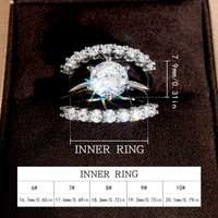 Offre Spéciale – Ensemble de Bagues de Luxe pour Couples, Micro-Pavé de Zircon Cubique, Empilables, pour Femme – Accessoires de Mode