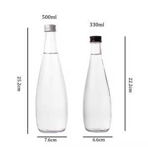 Bouteille d'eau en verre conique blanc cristal réutilisable de luxe <span class=keywords><strong>vide</strong></span> de 330 ml et 500 ml avec <span class=keywords><strong>bouchon</strong></span> à vis et joint en liège pour le <span class=keywords><strong>vin</strong></span> ou les boissons - Product Image 5