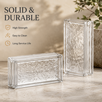 Bloc de verre solide ultra-blanc de luxe contemporain double face effet cristal de glace 200x100x50mm pour cuisine, salle à manger, extérieur, école, hall