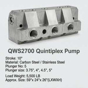 ปั๊มควินติเพล็กซ์ QWS2700 แบบ 10 จังหวะ 5 ลูกสูบ ทำจากเหล็กกล้าคาร์บอนและเหล็กกล้าไร้สนิม สำหรับสูบน้ำโคลน - Product Image 1