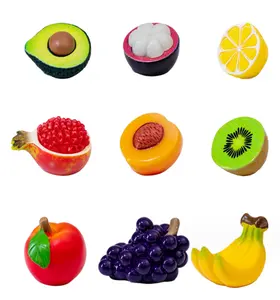 Reçine dondurma koni şeker kiwifruit charms 3D kawaii cabochons şeftali nar üzüm muz limon durian litchi avokado armut