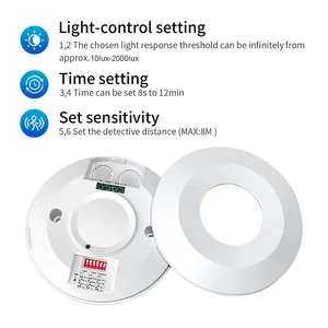 5.8G HZ 360 Degree Ceiling Surface Mounted Ultra Slim Microwave Motion Sensor