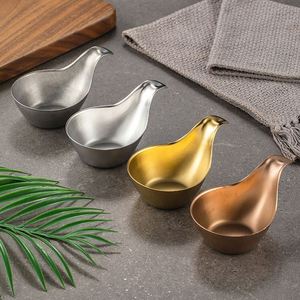 Recipientes Retro de Metal para Mezclar Condimentos, Vajilla de Restaurante, Plato para Salsas de Acero Inoxidable con Asa, Taza Redonda para Salsas - Product Image 3