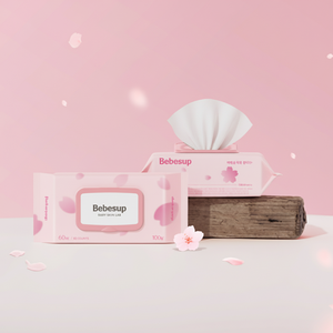 Cherry Blossom Bebe Forest Soft Baby <b>Wipes</b> 100 Sheets Pack for <b>Hand</b> & Skin Care Paper Material Household Use - Product Image 1